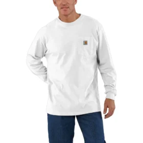Dearborn heren-T-shirt met losse pasvorm, zware stof, lange armstukken en zak