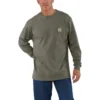 Dearborn heren-T-shirt met losse pasvorm, zware stof, lange armstukken en zak