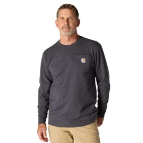 Dearborn heren-T-shirt met losse pasvorm, zware stof, lange armstukken en zak