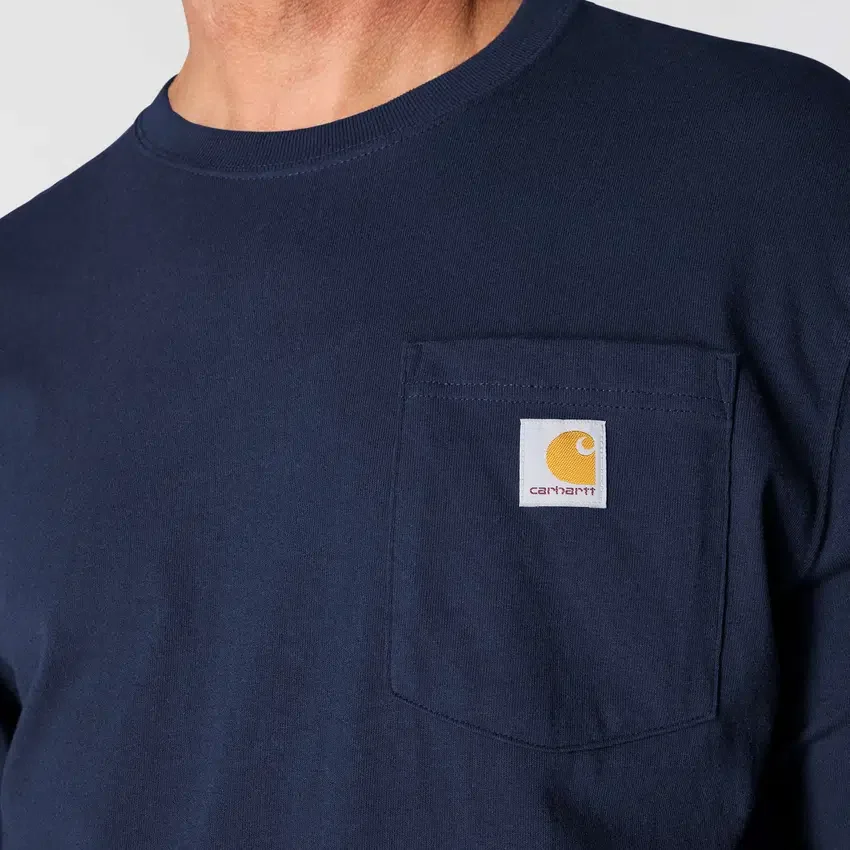 Dearborn heren-T-shirt met losse pasvorm, zware stof, lange armstukken en zak