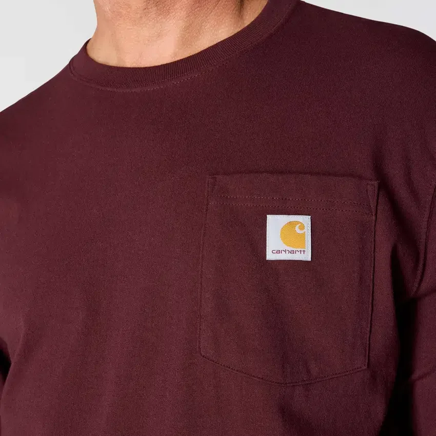 Dearborn heren-T-shirt met losse pasvorm, zware stof, lange armstukken en zak