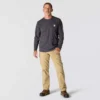 Dearborn heren-T-shirt met losse pasvorm, zware stof, lange armstukken en zak