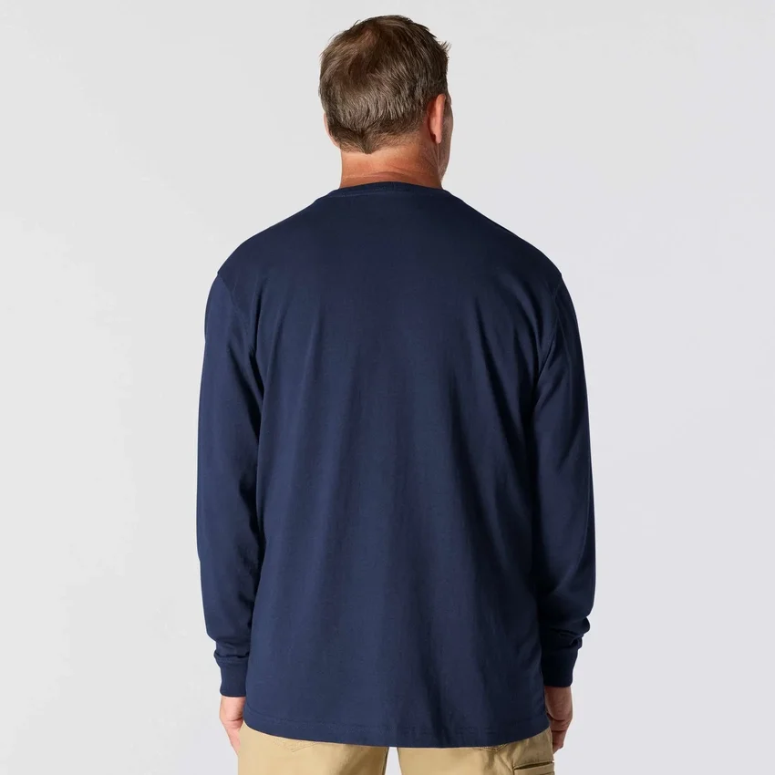 Dearborn heren-T-shirt met losse pasvorm, zware stof, lange armstukken en zak