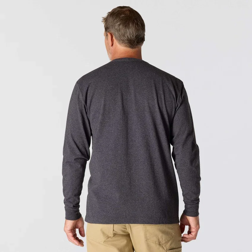 Dearborn heren-T-shirt met losse pasvorm, zware stof, lange armstukken en zak