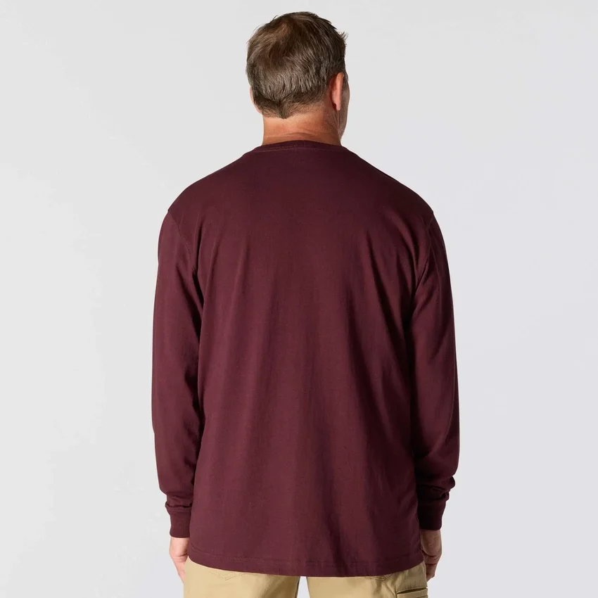 Dearborn heren-T-shirt met losse pasvorm, zware stof, lange armstukken en zak