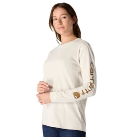 Dearborn overhemd met logo voor dames, losse pasvorm, zwaar gewicht en lange armstukken