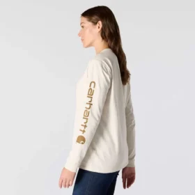 Dearborn overhemd met logo voor dames, losse pasvorm, zwaar gewicht en lange armstukken
