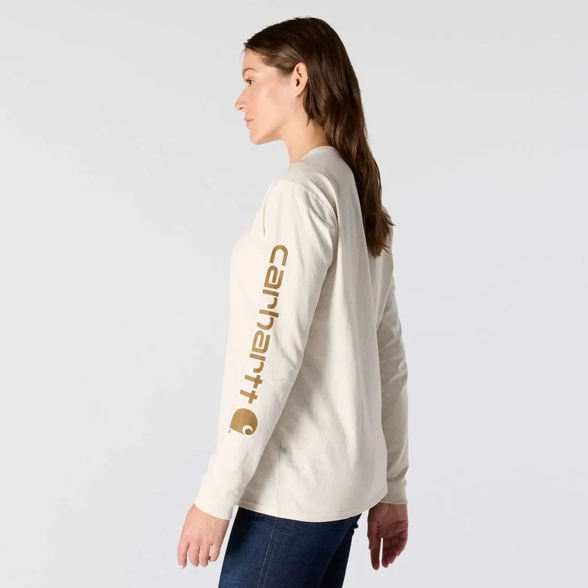 Dearborn overhemd met logo voor dames, losse pasvorm, zwaar gewicht en lange armstukken