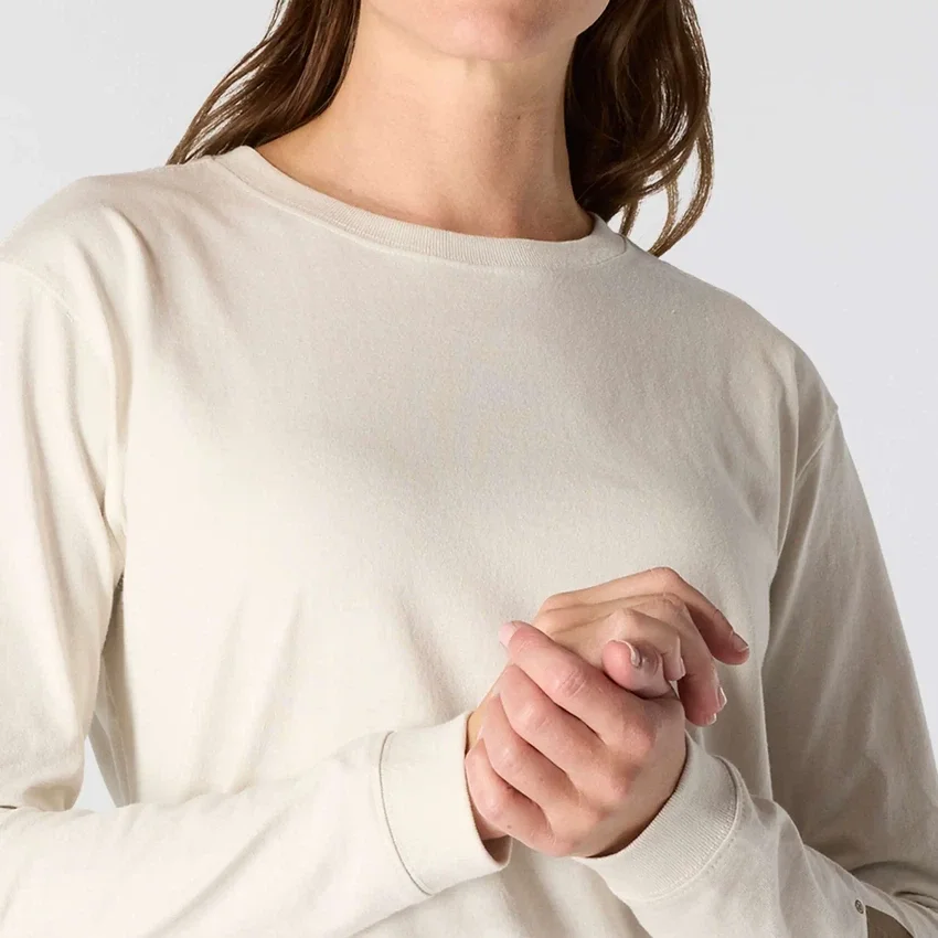 Dearborn overhemd met logo voor dames, losse pasvorm, zwaar gewicht en lange armstukken