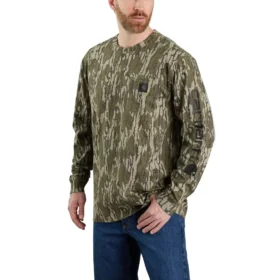 Dearborn overhemd voor heren met losse pasvorm, zware stof, lange armstukken en camouflagepatroon - 100% katoen