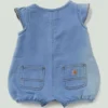 Denim Henley-romper met korte armstukken voor meisjes (baby)