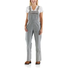 Denim-tuinbroek met spoorwegstrepen