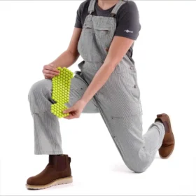 Denim-tuinbroek met spoorwegstrepen