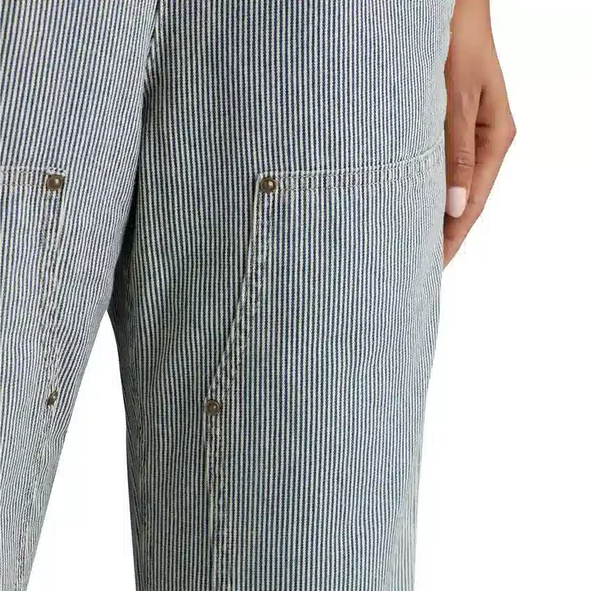 Denim-tuinbroek met spoorwegstrepen