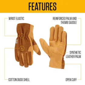 Duck/synthetisch leer handschoen met open manchet