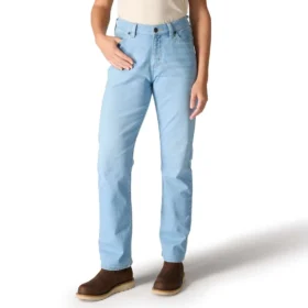 Essential stretchjeans voor dames met middelhoge taille en rechte pijpen