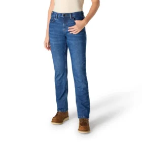 Essential stretchjeans voor dames met middelhoge taille en rechte pijpen