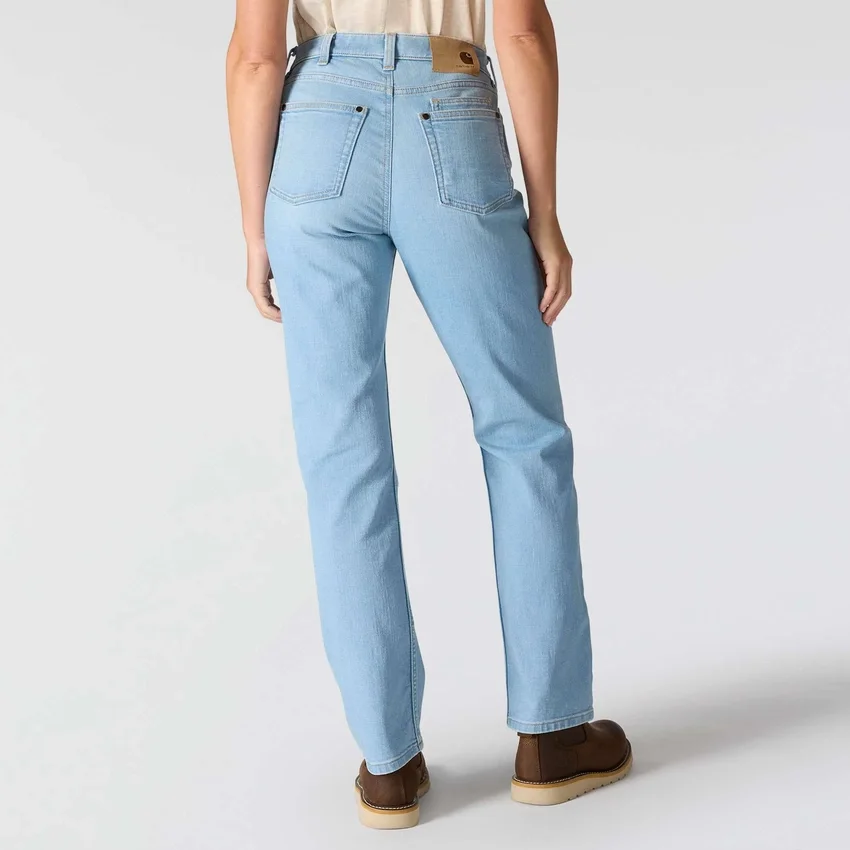 Essential stretchjeans voor dames met middelhoge taille en rechte pijpen
