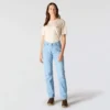 Essential stretchjeans voor dames met middelhoge taille en rechte pijpen