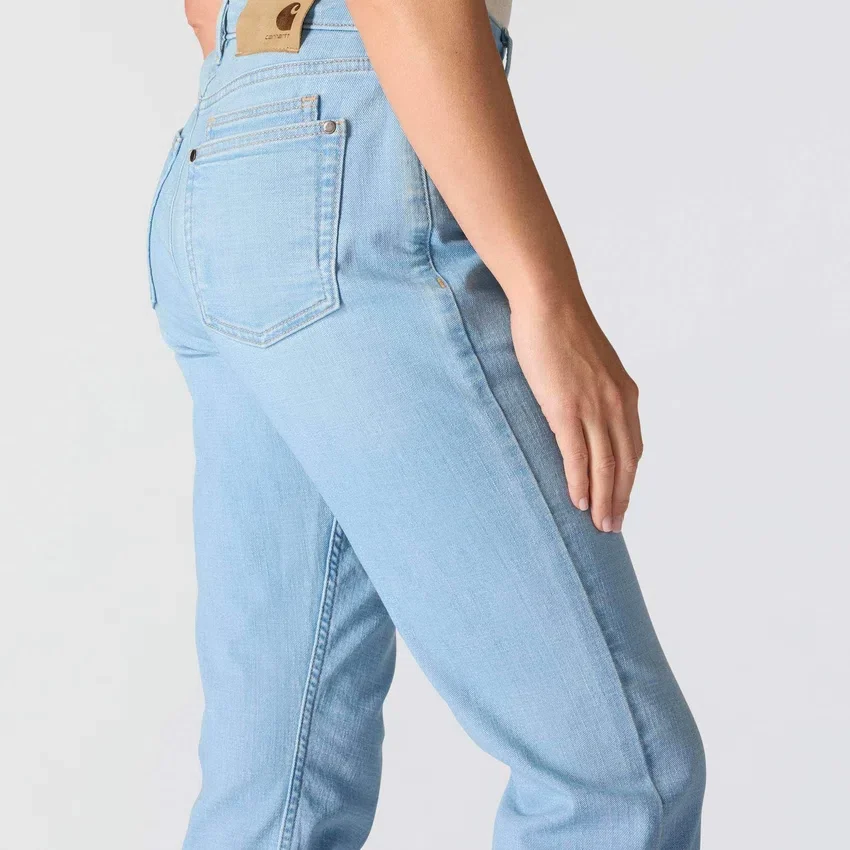Essential stretchjeans voor dames met middelhoge taille en rechte pijpen