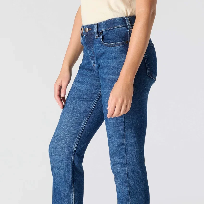 Essential stretchjeans voor dames met middelhoge taille en rechte pijpen