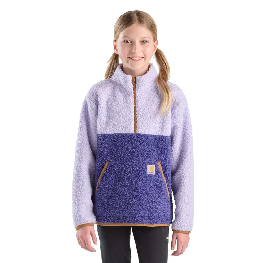Fleece-sweatshirt met lange armstukken en kwartrits voor meisjes (peuters/kinderen/jeugd)