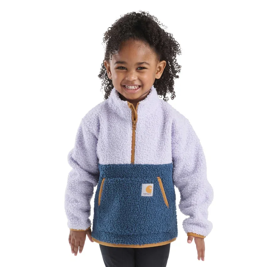 Fleece-sweatshirt met lange armstukken en kwartrits voor meisjes (peuters/kinderen/jeugd)