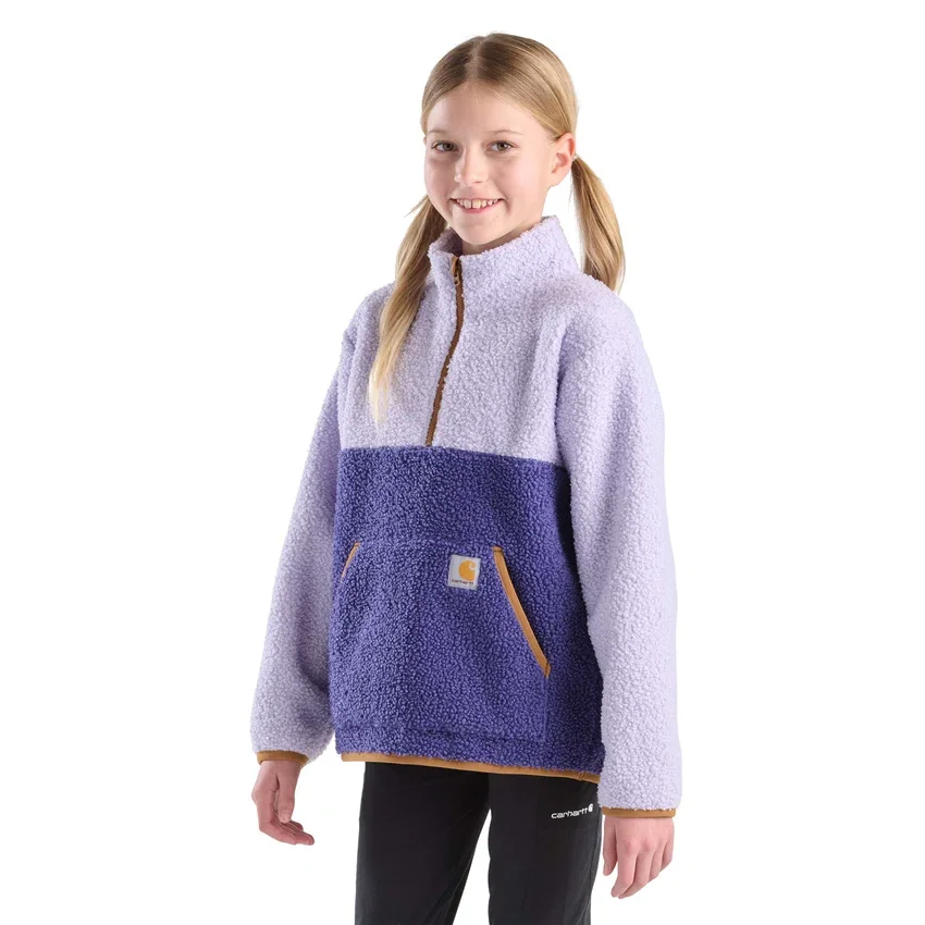 Fleece-sweatshirt met lange armstukken en kwartrits voor meisjes (peuters/kinderen/jeugd)