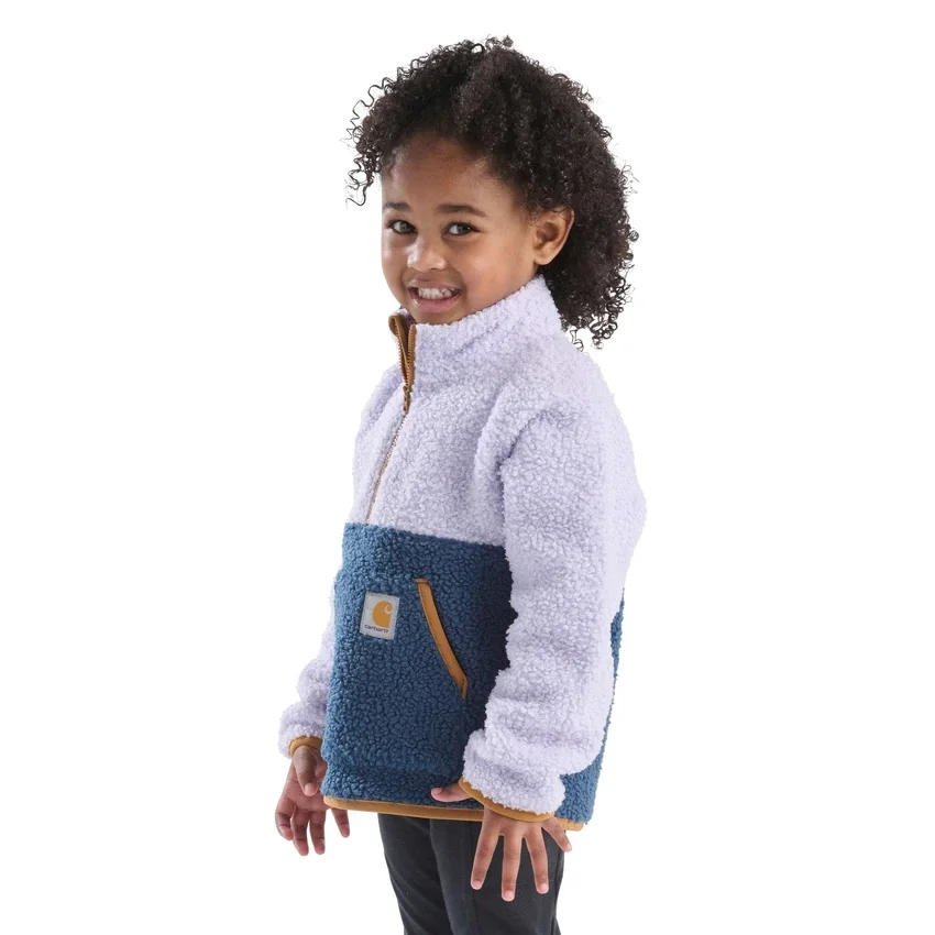 Fleece-sweatshirt met lange armstukken en kwartrits voor meisjes (peuters/kinderen/jeugd)