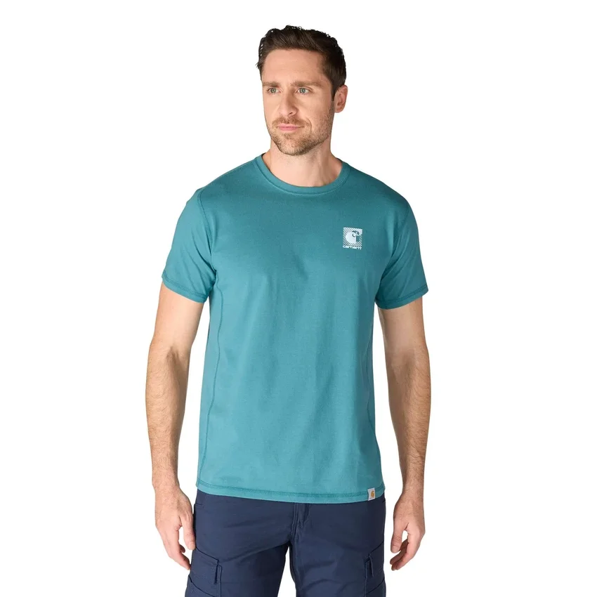 Force ademend, vochtafvoerend T-shirt met logo voor heren