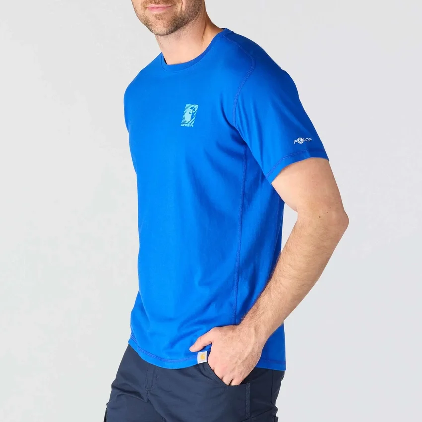 Force ademend, vochtafvoerend T-shirt met logo voor heren