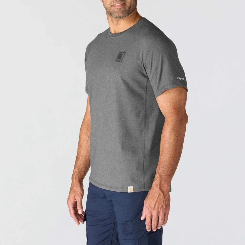 Force ademend, vochtafvoerend T-shirt met logo voor heren