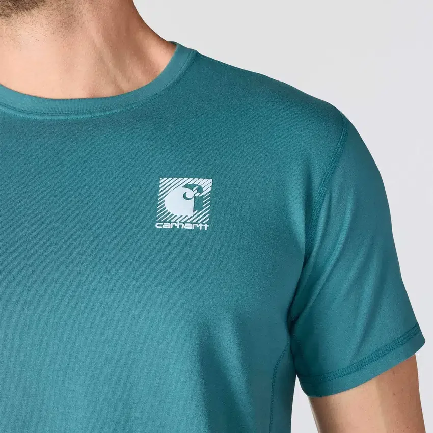 Force ademend, vochtafvoerend T-shirt met logo voor heren