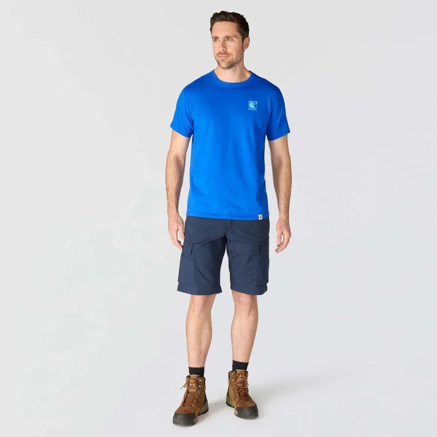Force ademend, vochtafvoerend T-shirt met logo voor heren