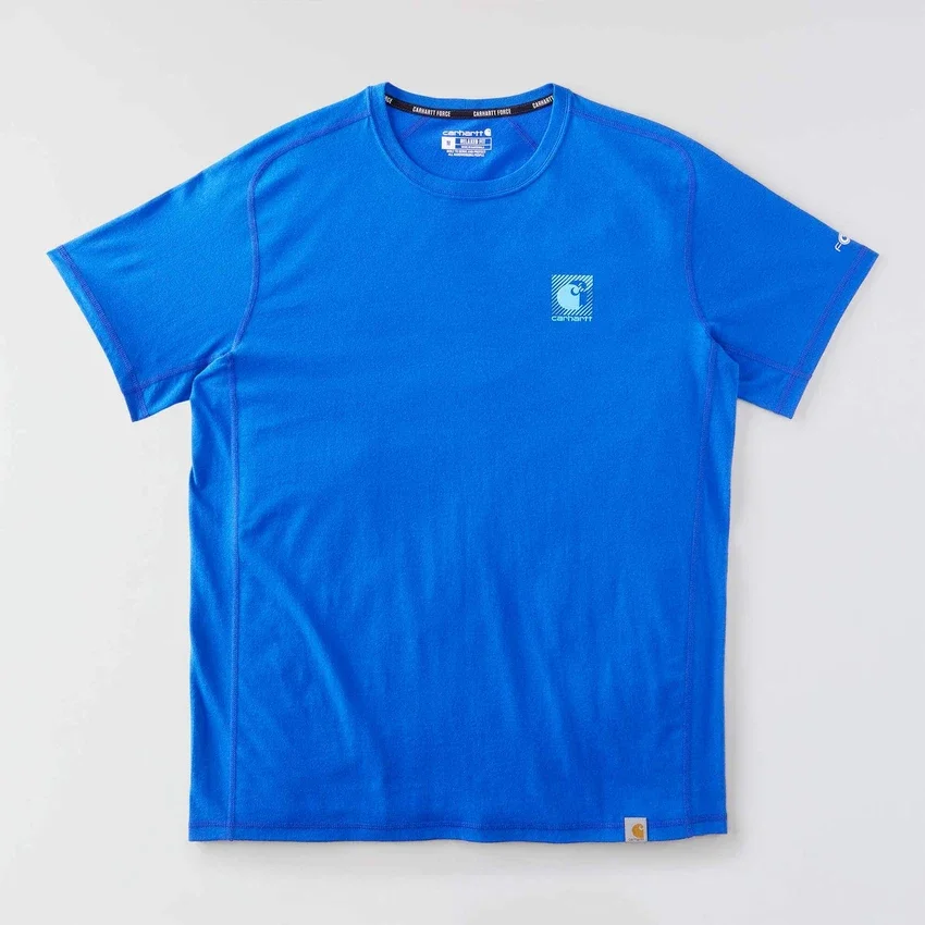Force ademend, vochtafvoerend T-shirt met logo voor heren