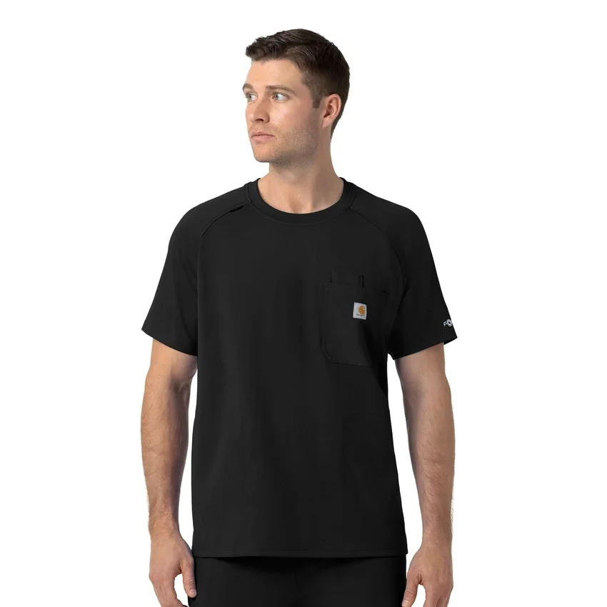 Force Cross-Flex gebreid scrub-shirt met ronde hals