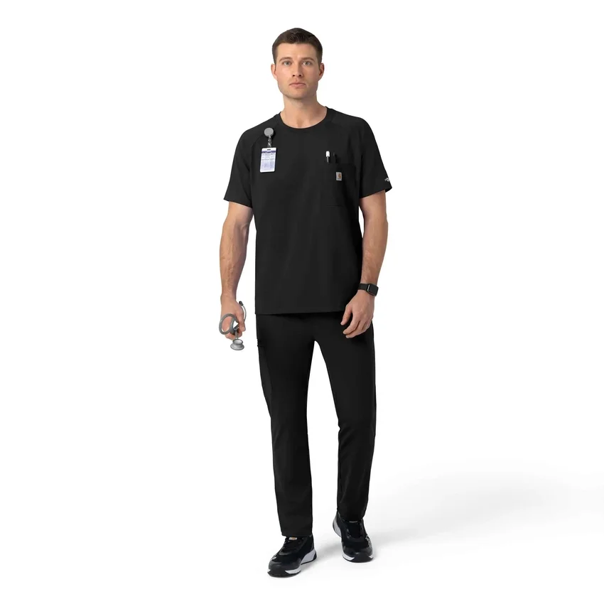 Force Cross-Flex gebreid scrub-shirt met ronde hals
