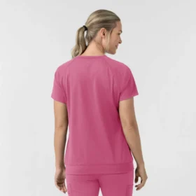 Force Cross-Flex gebreide scrubtop met ronde hals voor dames