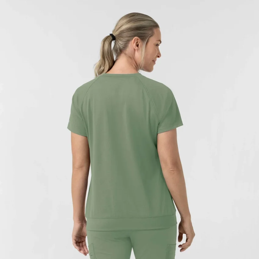 Force Cross-Flex gebreide scrubtop met ronde hals voor dames