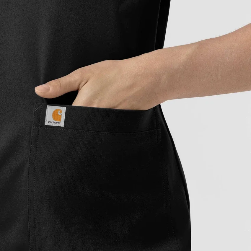 Force Cross-Flex gebreide scrubtop met ronde hals voor dames
