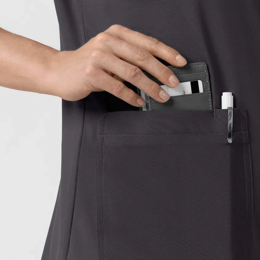 Force Cross-Flex gebreide scrubtop met ronde hals voor dames