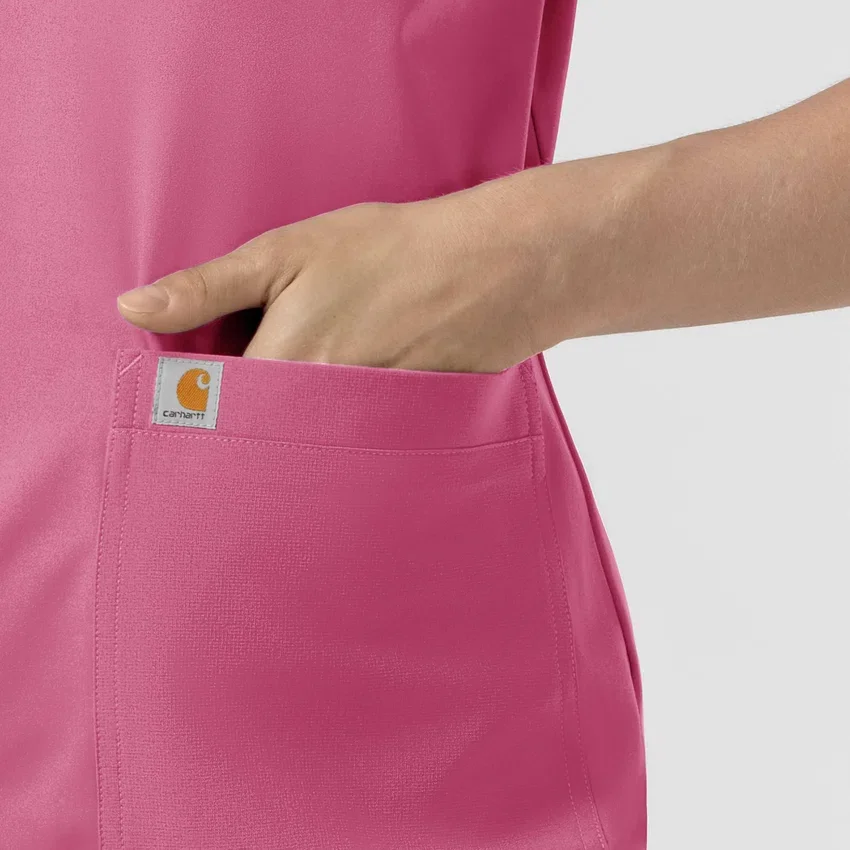 Force Cross-Flex gebreide scrubtop met ronde hals voor dames