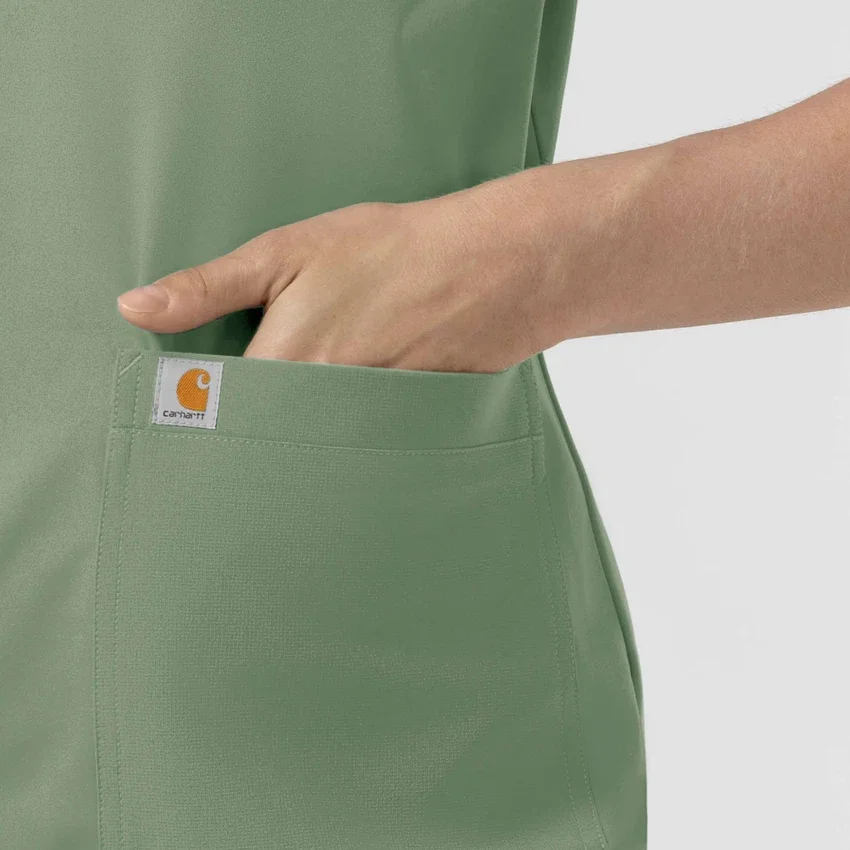 Force Cross-Flex gebreide scrubtop met ronde hals voor dames