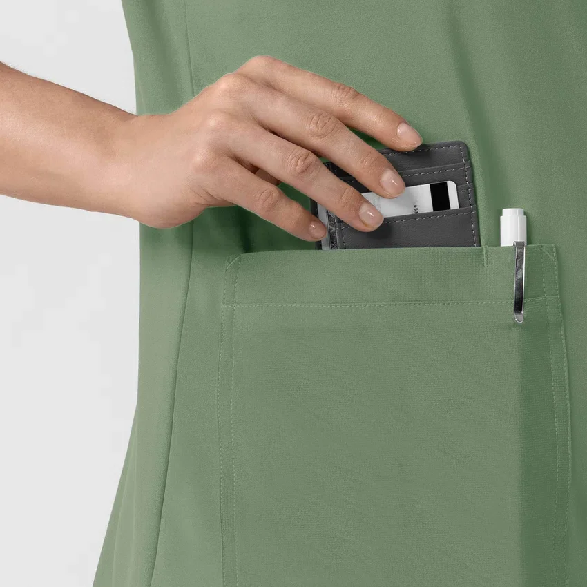 Force Cross-Flex gebreide scrubtop met ronde hals voor dames