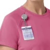 Force Cross-Flex gebreide scrubtop met ronde hals voor dames