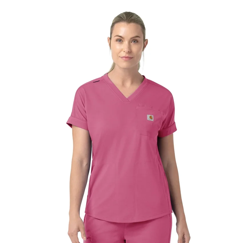 Force Cross-Flex gebreide scrubtop met V-hals voor dames