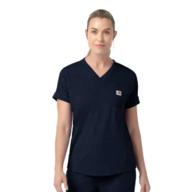 Force Cross-Flex gebreide scrubtop met V-hals voor dames