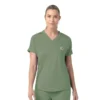 Force Cross-Flex gebreide scrubtop met V-hals voor dames