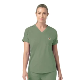 Force Cross-Flex gebreide scrubtop met V-hals voor dames
