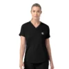 Force Cross-Flex gebreide scrubtop met V-hals voor dames